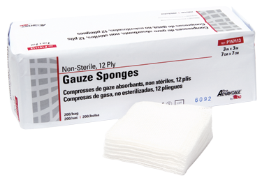 Sponges Gauze Nonwoven Polyester / Rayon 4-Ply 4 X 4 Inch Square NonSterile ProAdvantage (200/BX 10BX/CS) by Pro Advantage  ID P159544